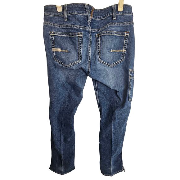 Ariat Rebar Jeans Women 30L Blue Mid Rise Straight Leg Denim Pants Medium Wash - Picture 9 of 12